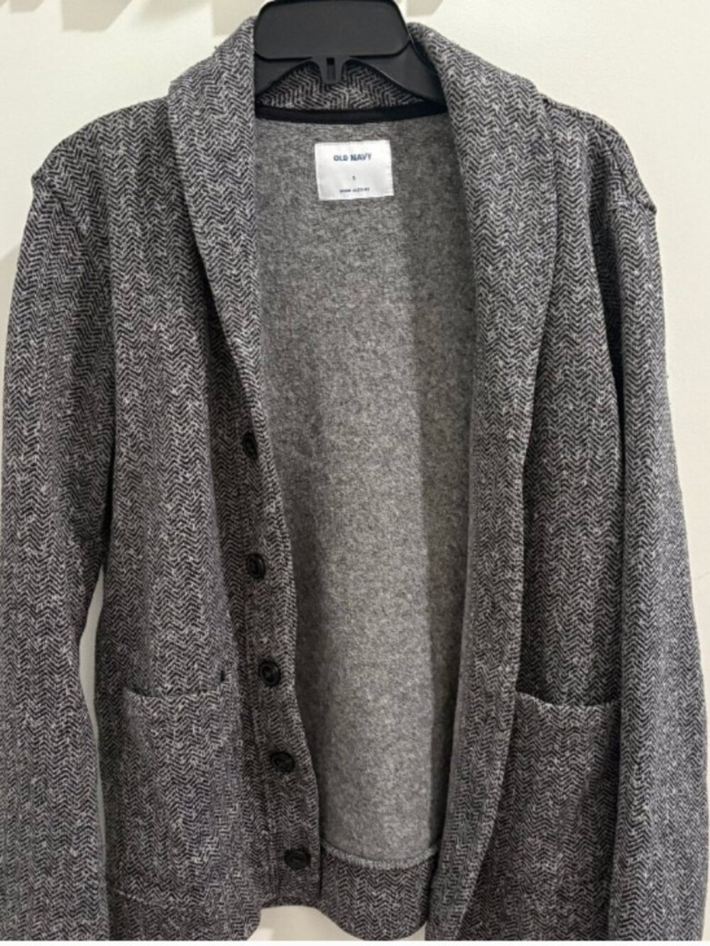 Men's Small Black and Silver Old Navy Cardigan